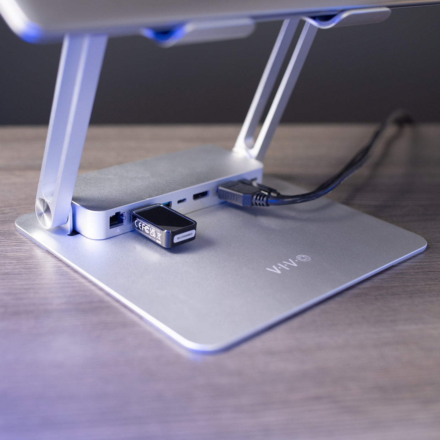 Desk Riser Dock Aluminum Laptop Riser Docking Station – VIVO - desk solutions, screen ...
