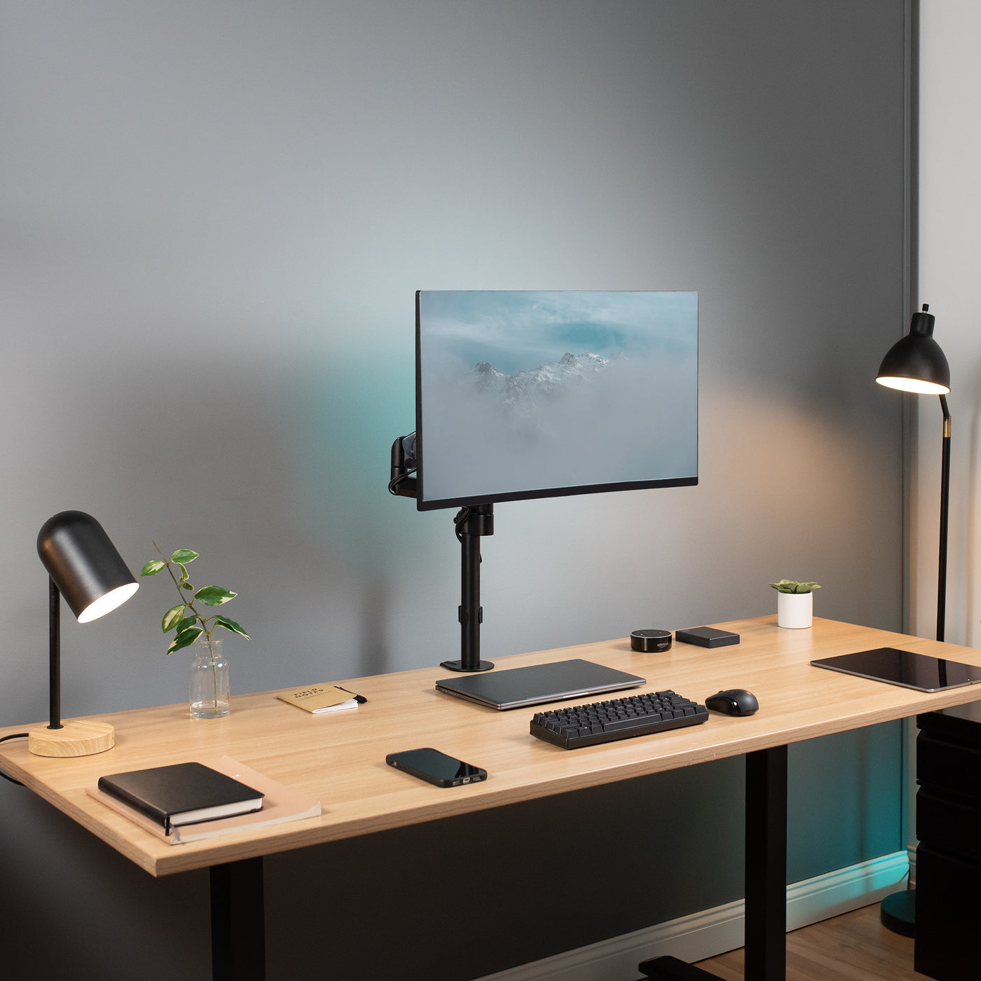 Pneumatic Arm Single Monitor Desk Mount – VIVO - desk solutions, screen ...