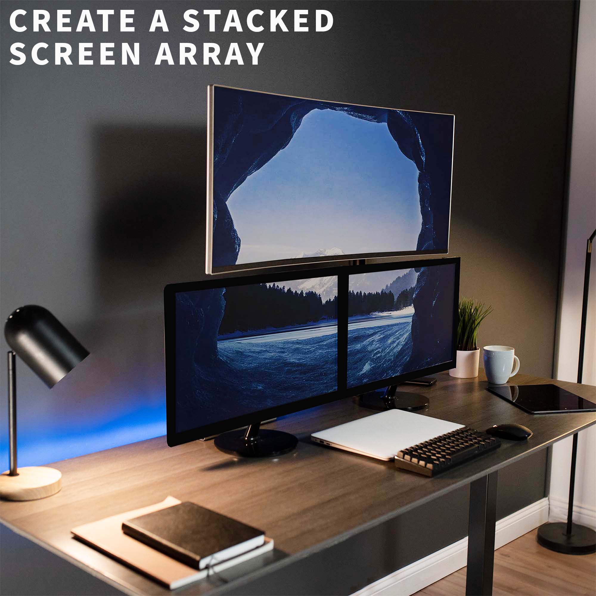 Extra tall sturdy adjustable single monitor ergonomic desk mount for office workstation.