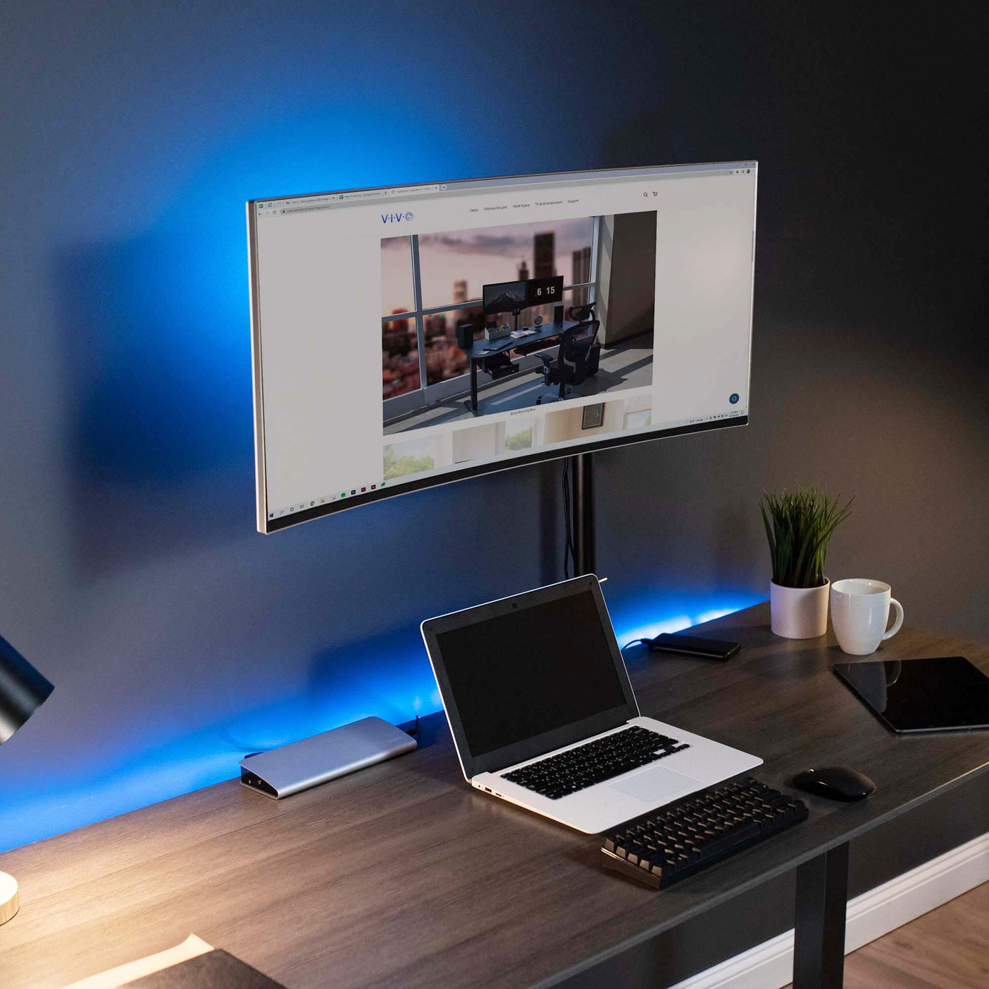 Single Monitor Extra Tall Desk Mount – VIVO - desk solutions, screen ...
