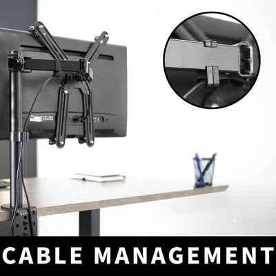 Single monitor desk mount with VESA adapter bracket designed for monitors lacking VESA compatibility.