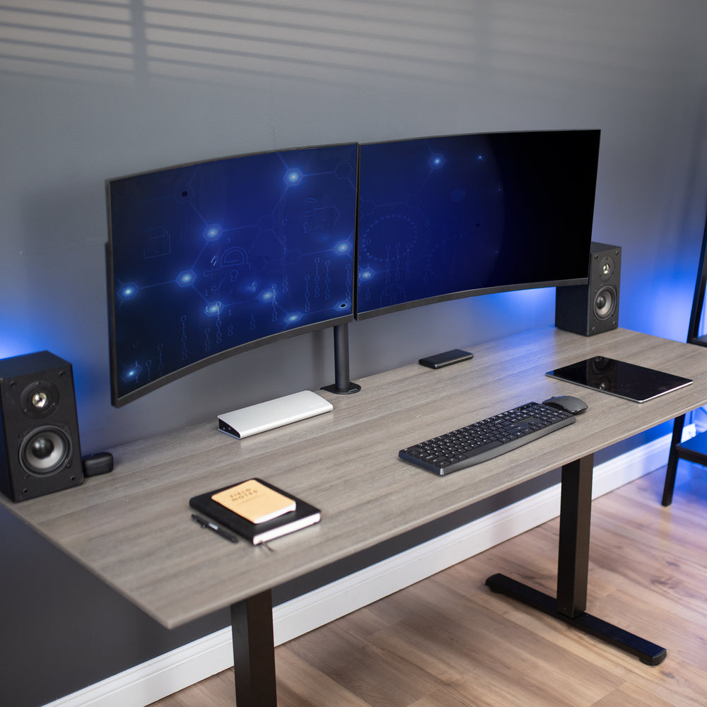 Dual 21” to 32” Monitor Telescoping Desk Stand – VIVO - desk solutions ...