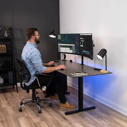 Dual 21” to 32” Monitor Telescoping Desk Stand