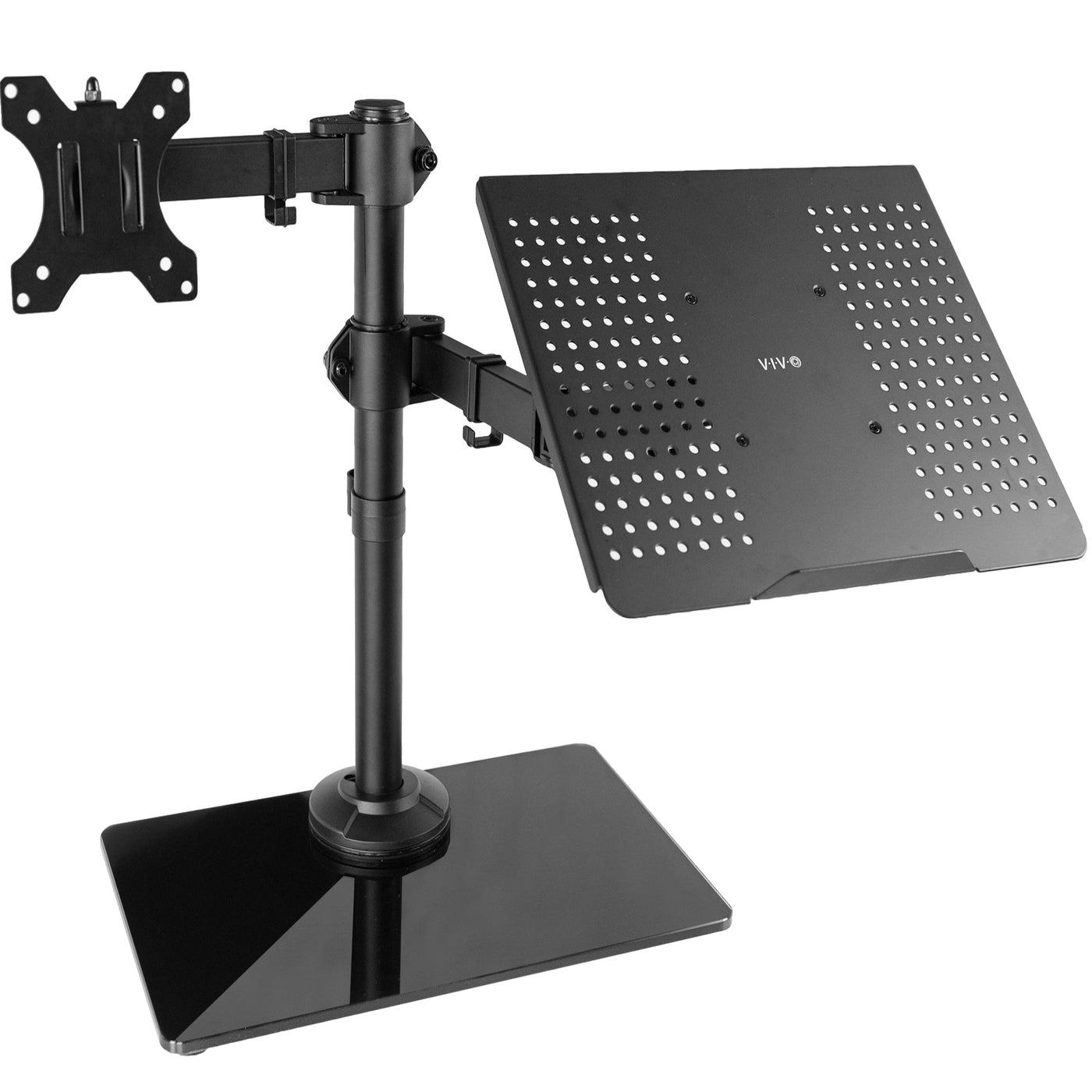 Monitor and Laptop Desk Glass Stand – VIVO - desk solutions, screen  mounting, and more