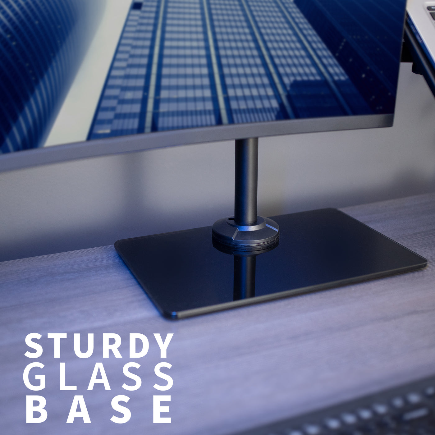 Monitor and Laptop Desk Glass Stand – VIVO - desk solutions, screen  mounting, and more