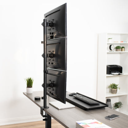 Triple Vertical Monitor Desk Mount