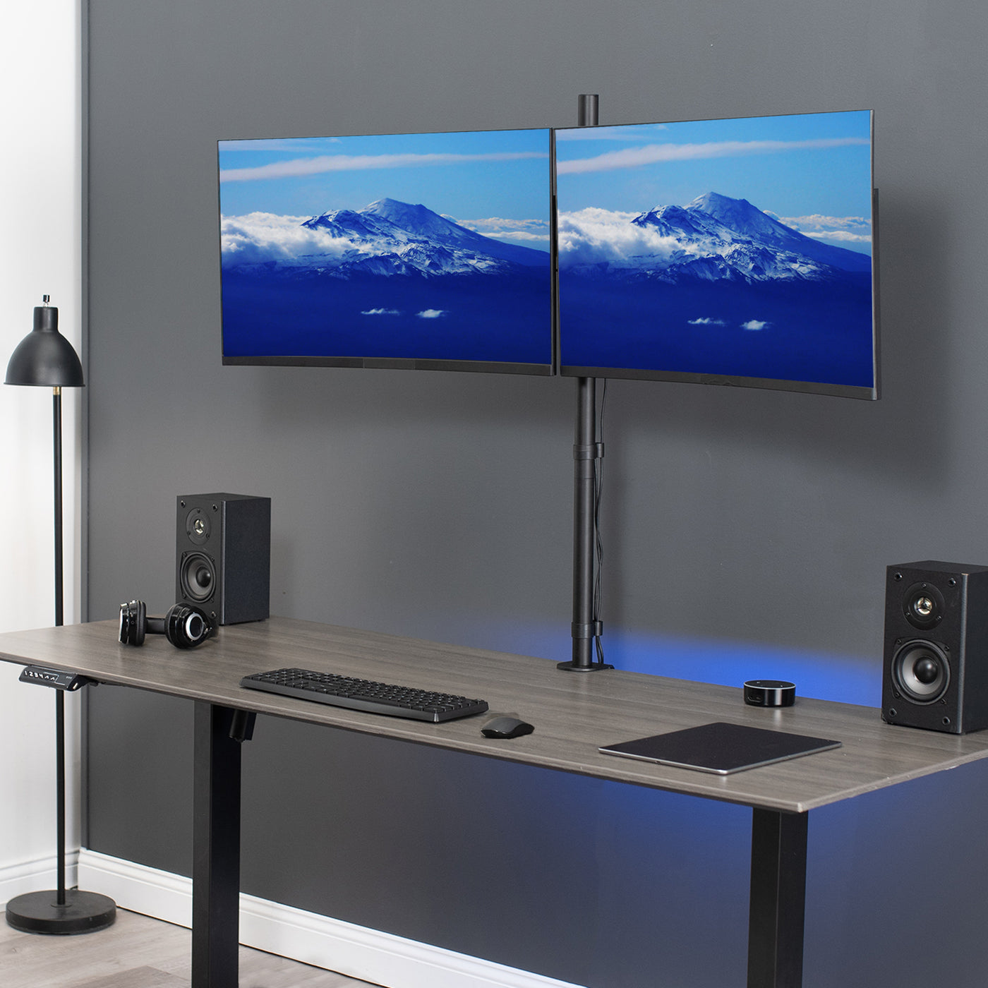 Dual Monitor Extra Tall Desk Mount up to 32