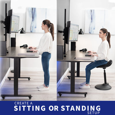 Dual Monitor Extra Tall Desk Mount up to 32" Screens