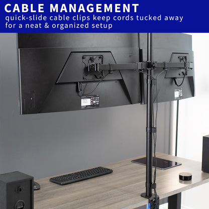 Dual Monitor Extra Tall Desk Mount up to 32" Screens