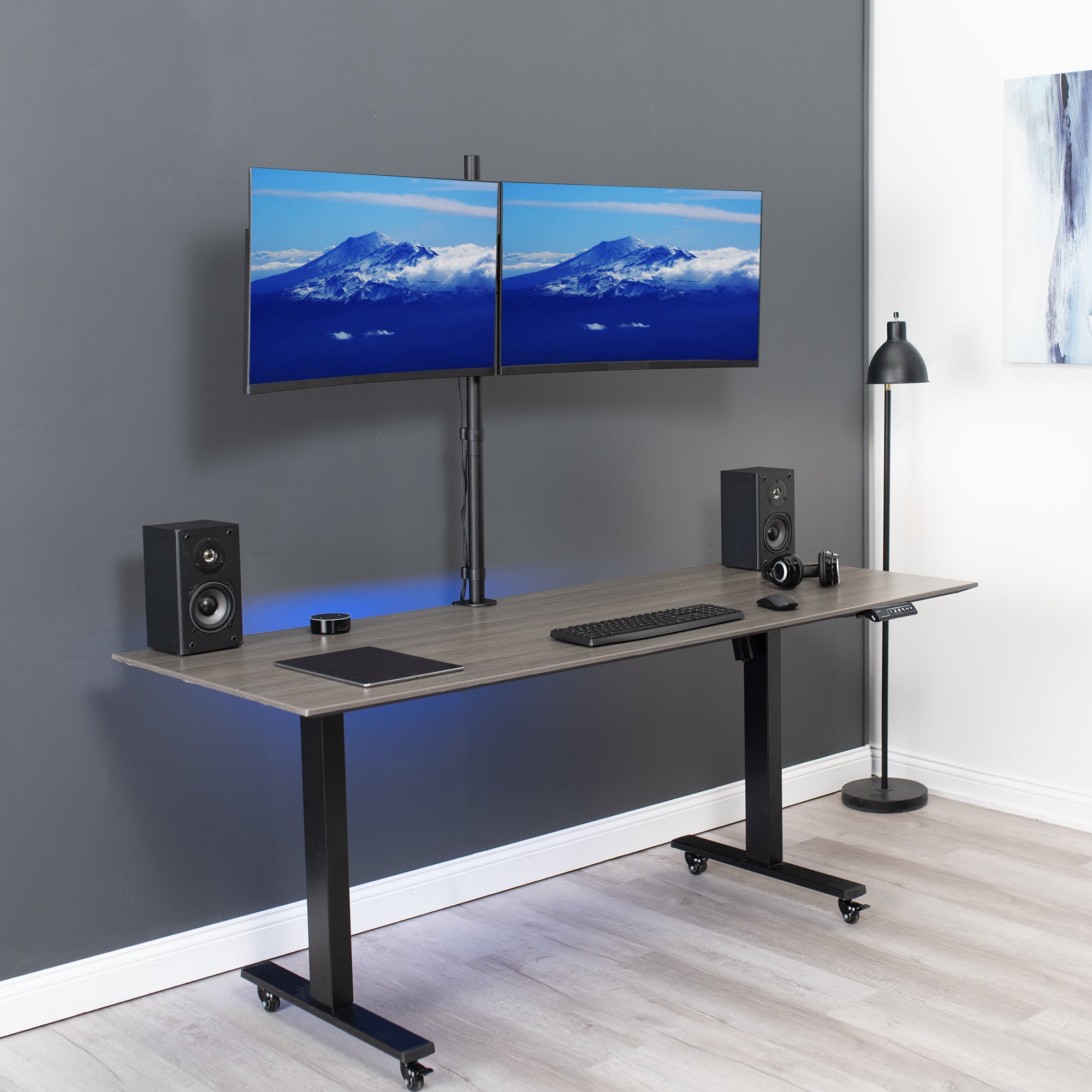 Dual Monitor Extra Tall Desk Mount up to 32" Screens