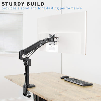 Pneumatic Arm Single Monitor Desk Mount