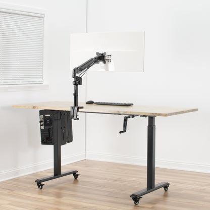 Pneumatic Arm Single Monitor Desk Mount