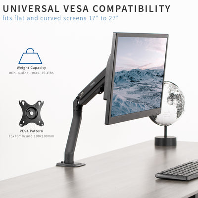 Mechanical Arm Single Monitor Desk Mount universal vesa compatibility