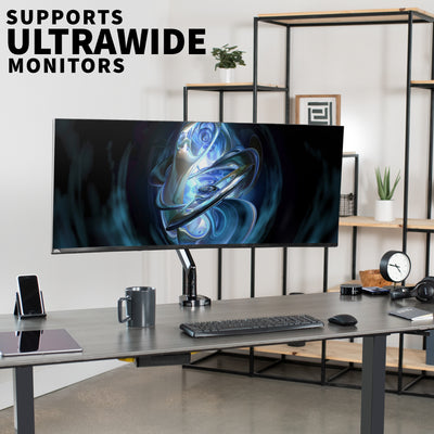 VIVO Premium Aluminum Heavy Duty Single Monitor Arm for Ultrawide Monitor up to 35 inches and 30.9 lbs