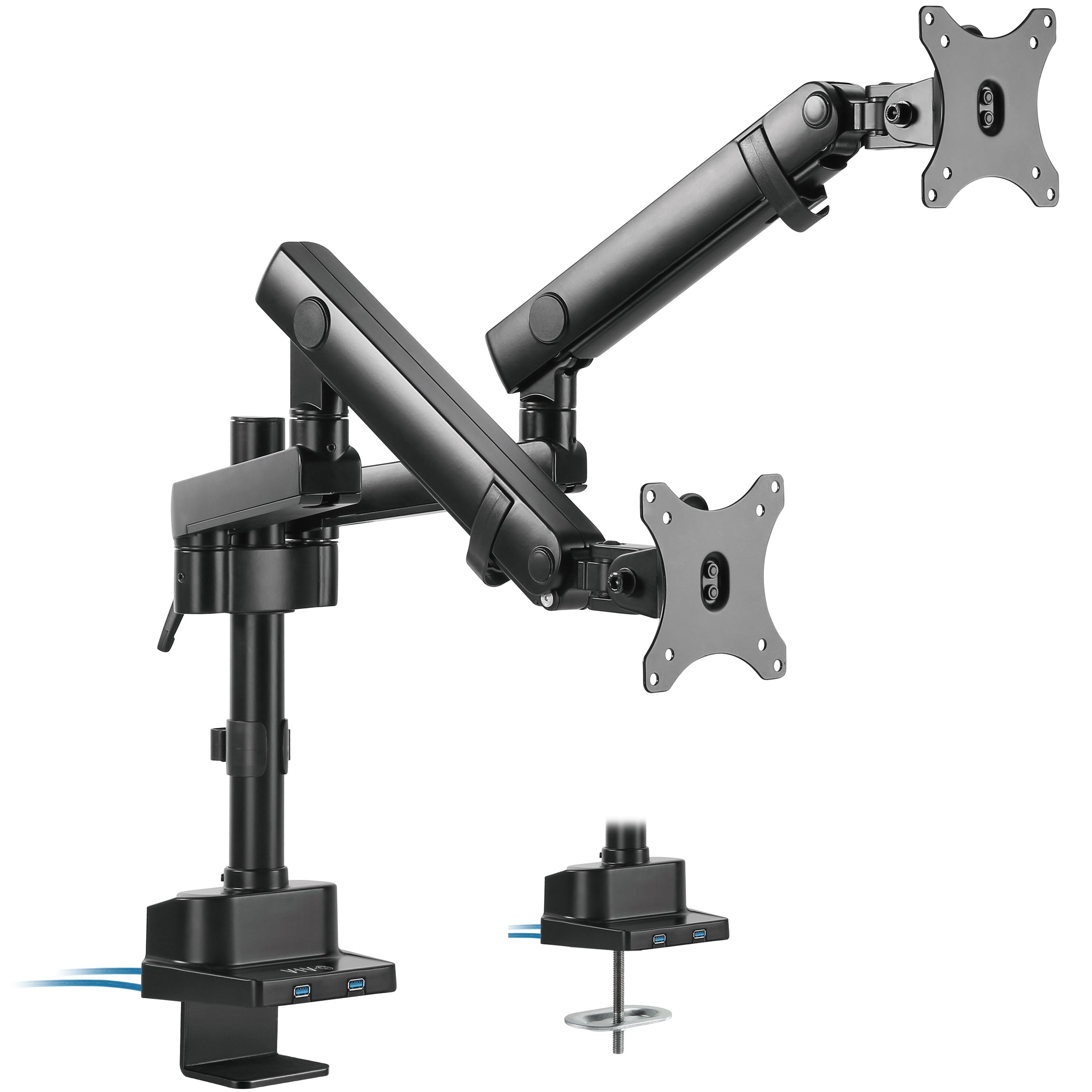 Mechanical Arm Dual Ultrawide Monitor Desk Mount with USB - Up to 35 ...