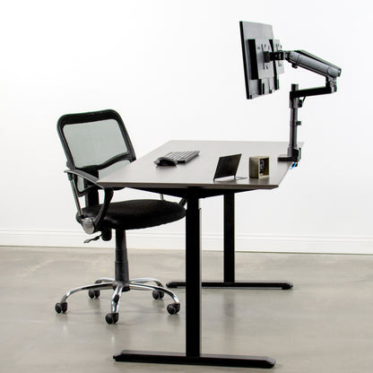 Pneumatic Arm Dual Monitor Desk Mount with USB