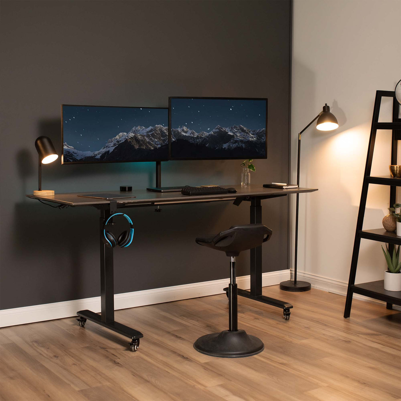 Dual Monitor Computer Table Dual Monitor Desk Mount – VIVO - desk solutions, screen mounting, and more
