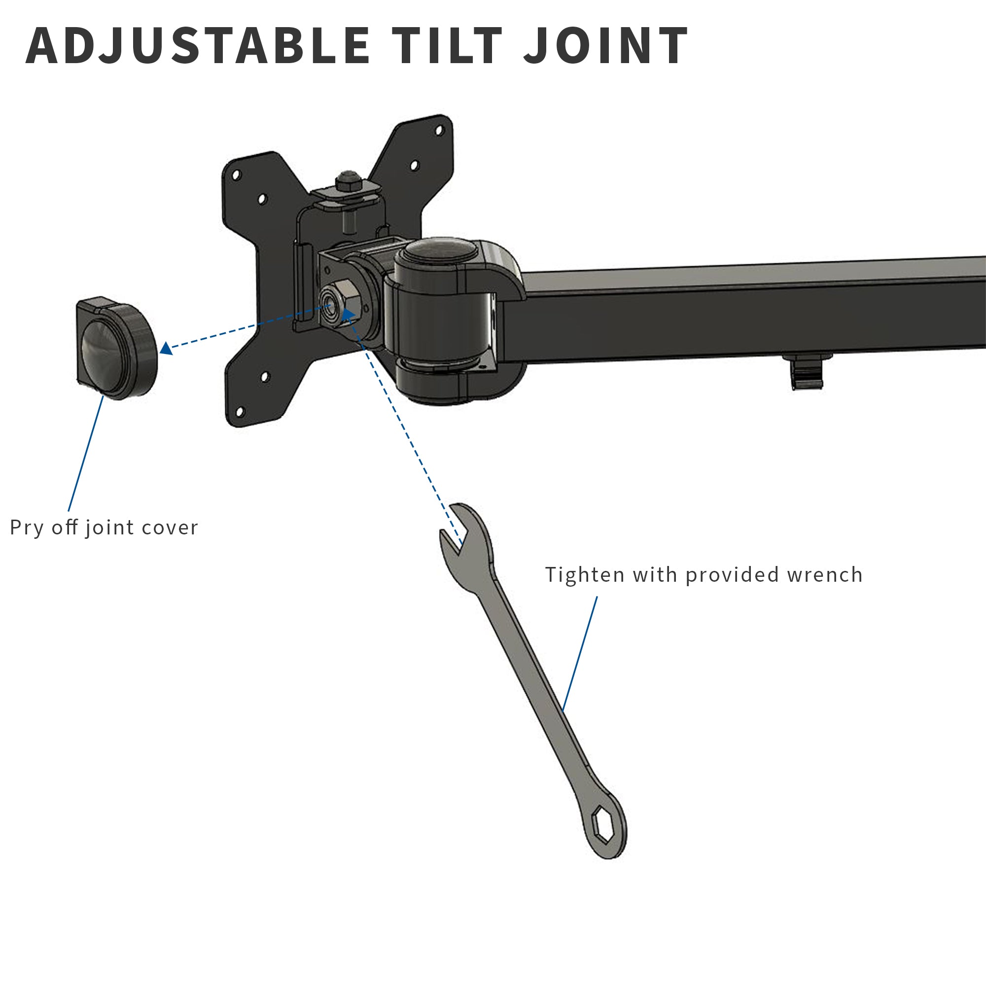 Sturdy Adjustable Hex Monitor Desk Mount