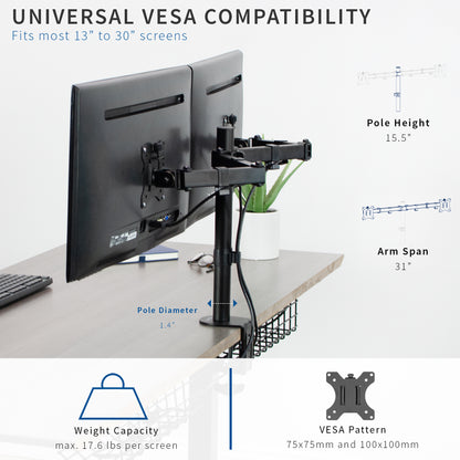 Dual Monitor Desk Mount