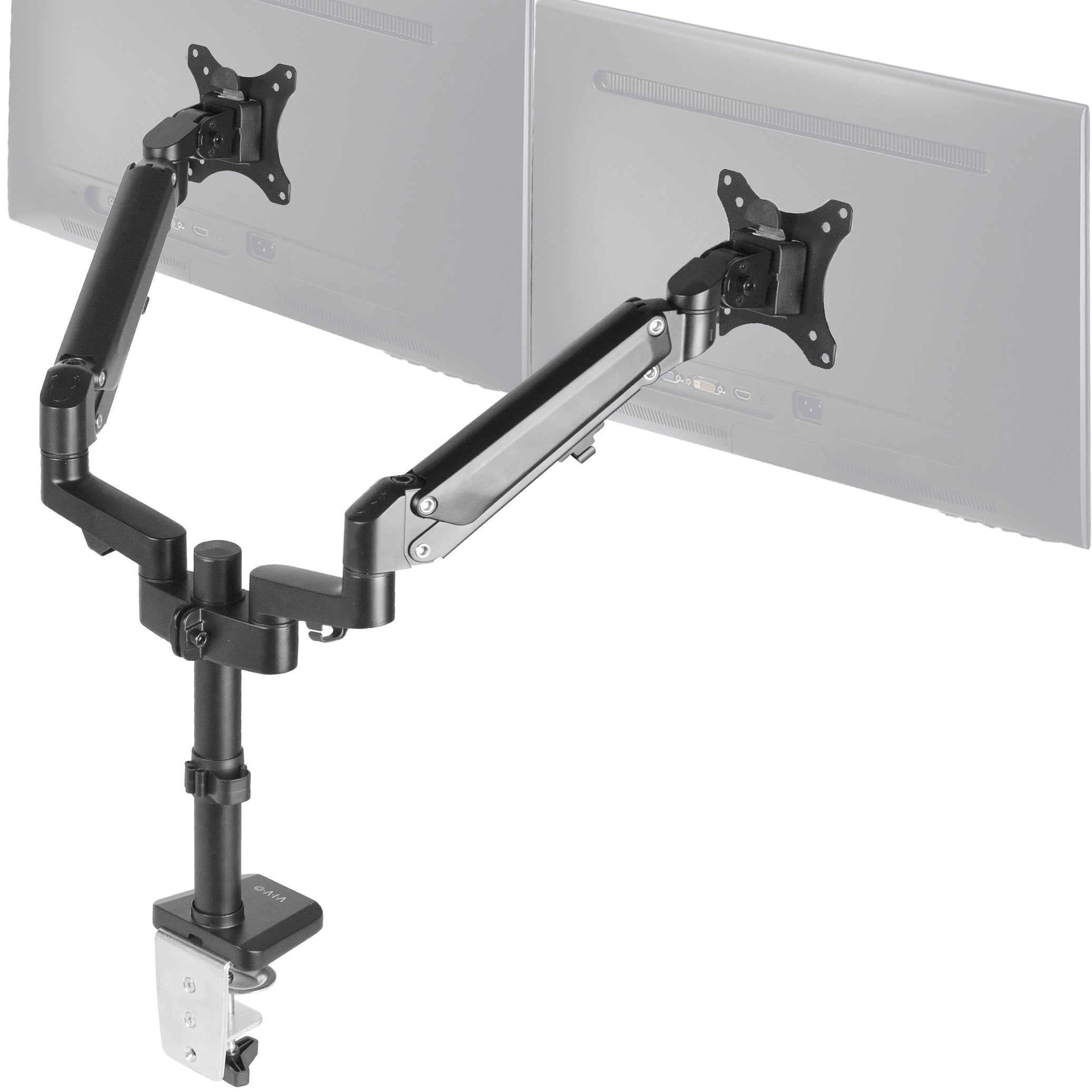 Pneumatic Arm Dual Monitor Desk Mount