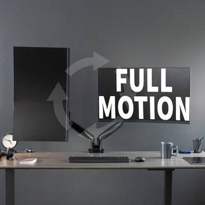 VIVO Premium Aluminum Heavy Duty Dual Monitor Mount holds two 13” to 35” monitors weighing 2.2 lbs to 30.9 lbs each, including ultra-wide screens.