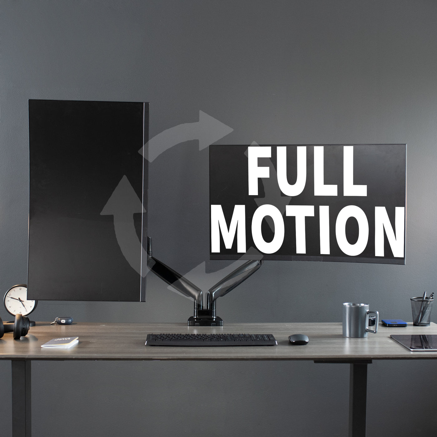 Pneumatic Arm Dual Ultrawide Monitor Desk Mount – VIVO - desk solutions ...