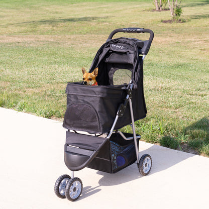 Black Three Wheel Pet Stroller