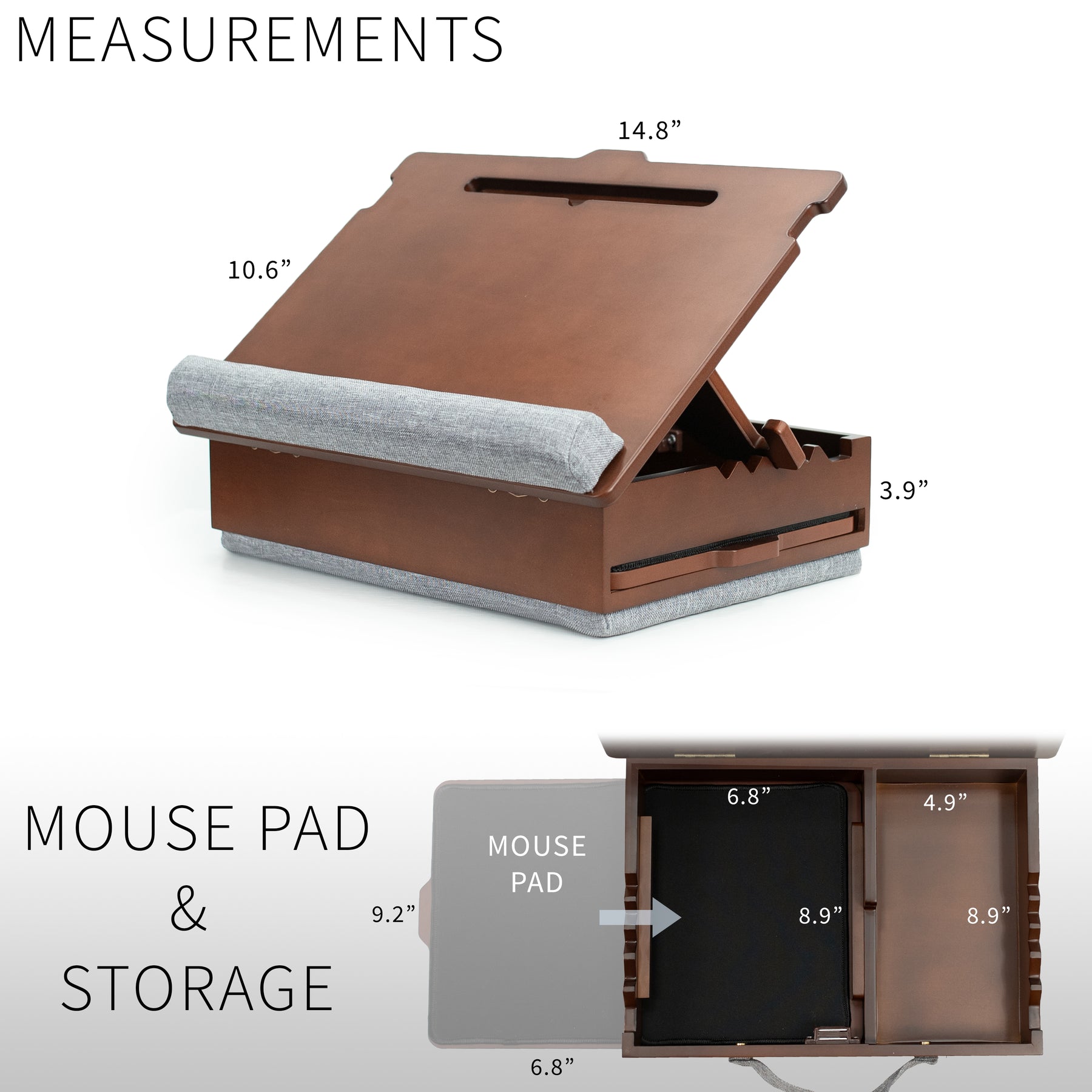 Wooden Lap Desk with Storage and Mouse Pad – VIVO - desk solutions