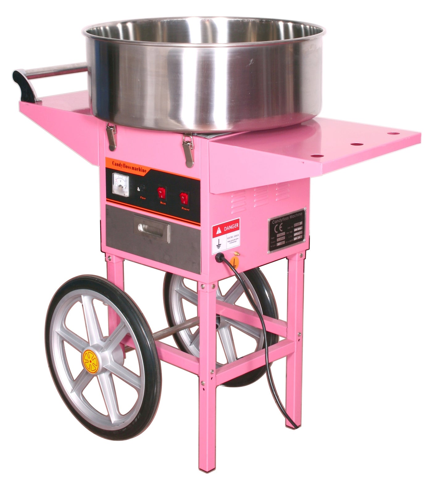 Pink Large Electric Commercial Cotton Candy Machine and Cart